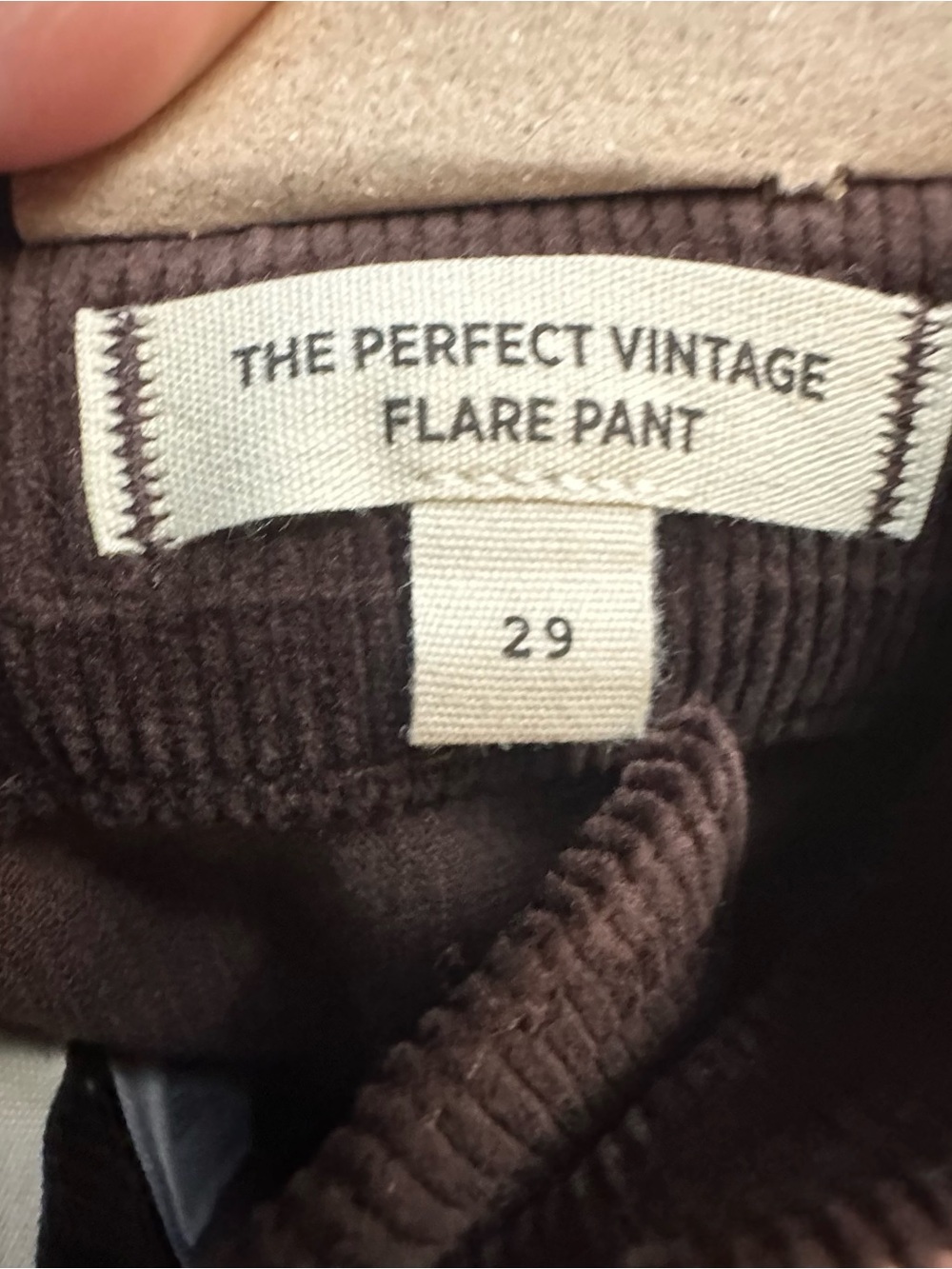 NWT Madewell Perfect Vintage Pant in Corduroy Dark Coffee 29 - Picture 8 of 10